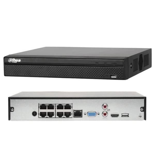 Dahua - NVR2108HS-8P-4KS2 - 4K NVR 8 Channel IP POE Recorder Black